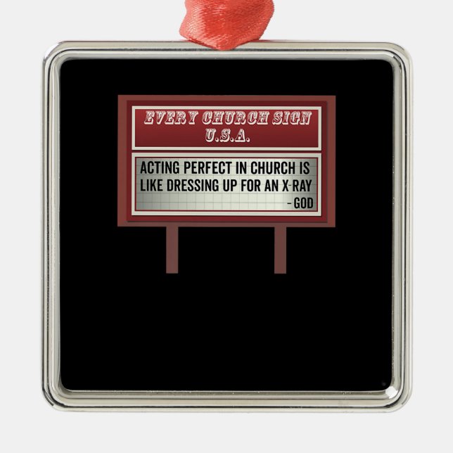 Ornamento De Metal Church Billboard Sinaliza Piada Cristã Atuação (Frente)
