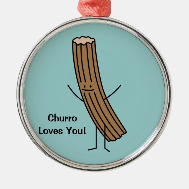 Ornamento De Metal Churro ama-o! (Frente)