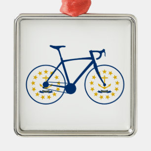 Ornamento De Metal Ciclismo de Bandeira da Ilha Rhode