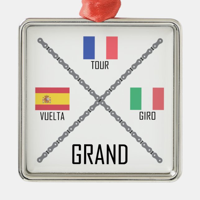 Ornamento De Metal Ciclismo Grande Tours (Frente)