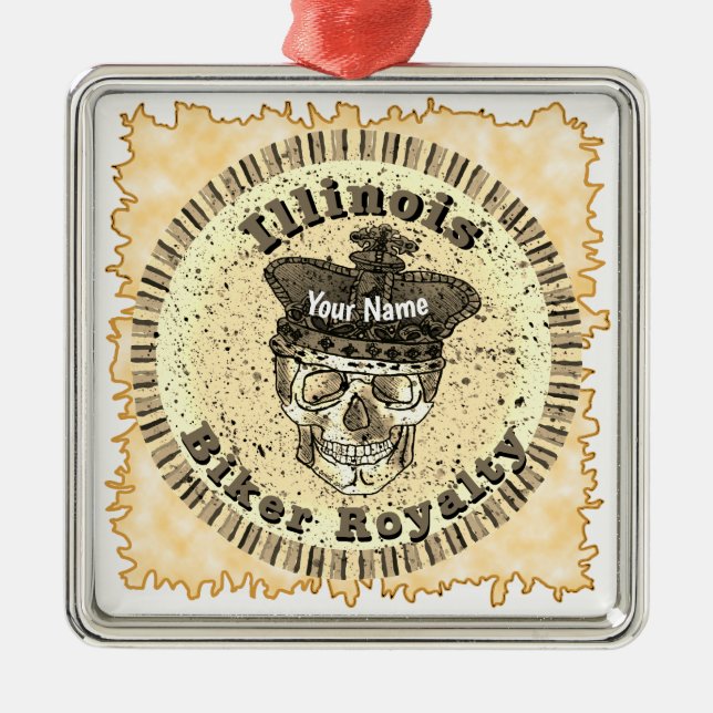 Ornamento De Metal Ciclista de Illinois (Frente)