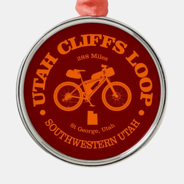 Ornamento De Metal Ciclo de Cliff de Utah (Frente)