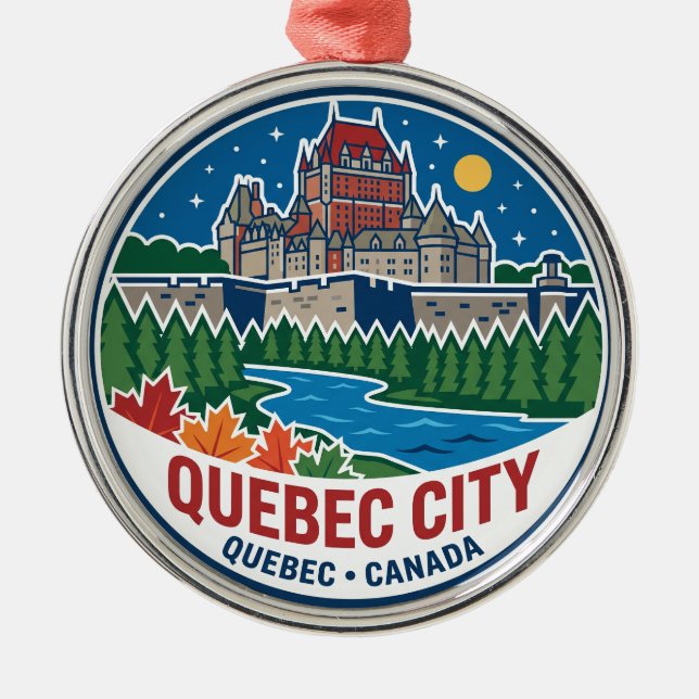 Ornamento De Metal Cidade de Quebec Canadá (Frente)