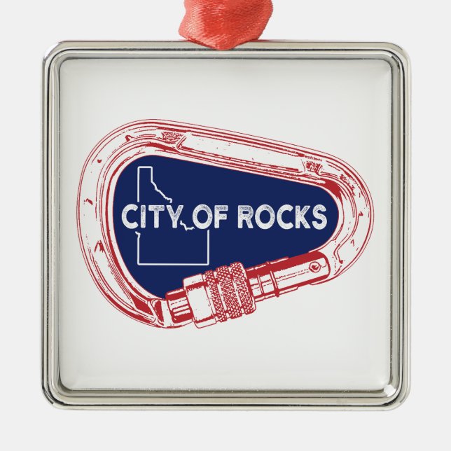 Ornamento De Metal Cidade De Rochas Idaho Rock Subindo Carabiner (Frente)