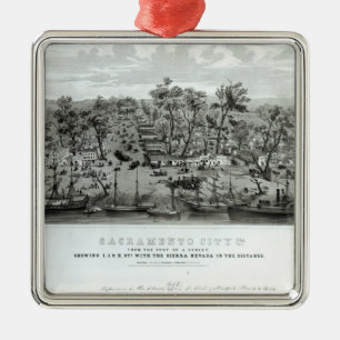 Ornamento De Metal Cidade de Sacramento, Califórnia