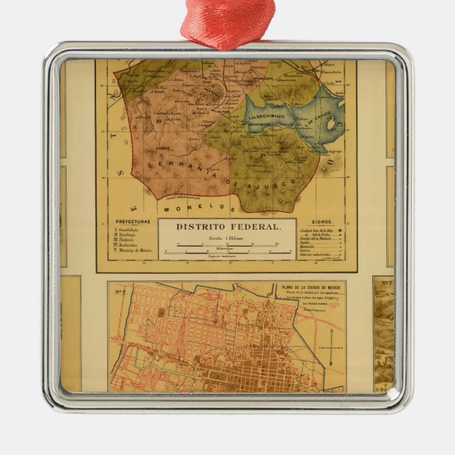 Ornamento De Metal Cidade do México 2 (Frente)
