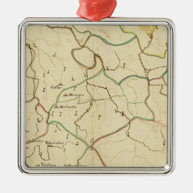 Ornamento De Metal Cidades alemãs (Frente)