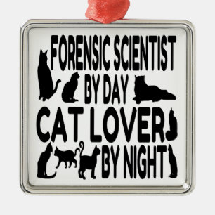 Ornamento De Metal Cientista Forense Cat Lover