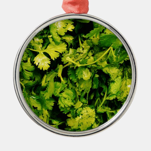 Ornamento De Metal Cilantro / Folhas Coriander (Frente)