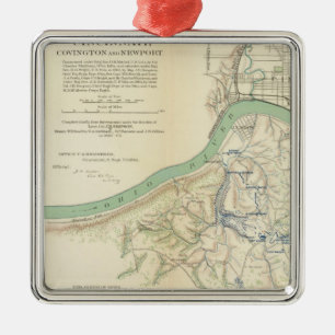Ornamento De Metal Cincinnati, Covington, Newport