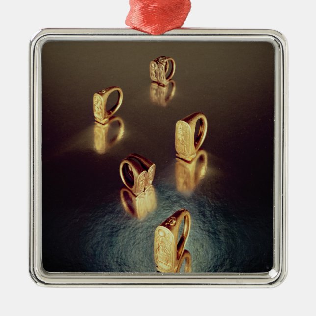 Ornamento De Metal Cinco anéis, do túmulo de Tutankhamun (Frente)