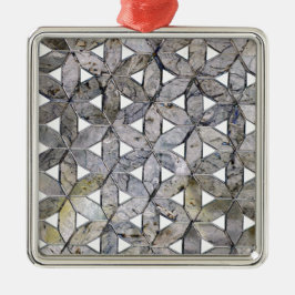 Ornamento De Metal Cinza natural Stone Mosaic, flor da vida