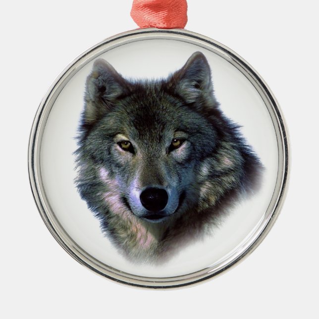Ornamento De Metal Cinza Wolf Eyes (Frente)