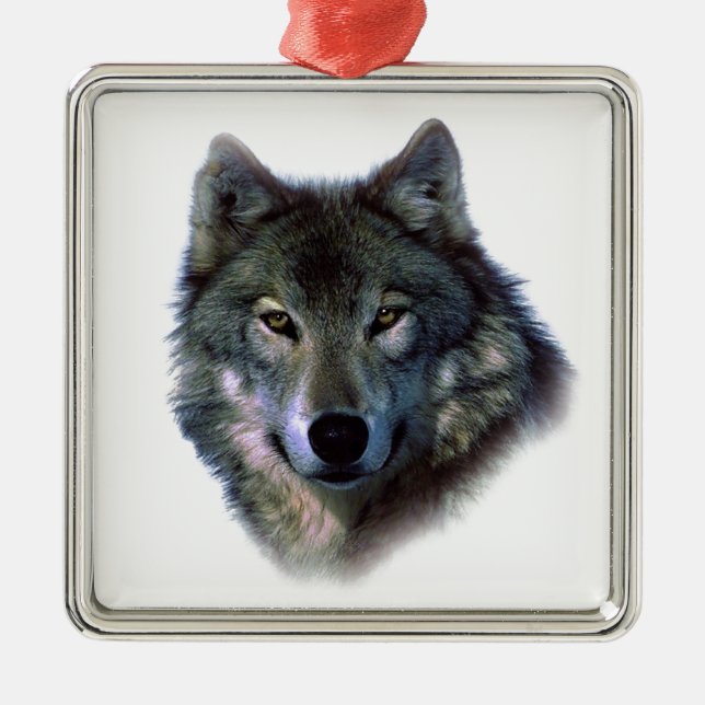 Ornamento De Metal Cinza Wolf Eyes (Frente)