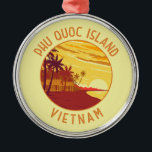 Ornamento De Metal Circular Retrovisível do Vietnã da Ilha Phu Quoc<br><div class="desc">Phu Quoc Island vetor art design. Phú Quartigo é uma ilha vietnamita ao largo da costa do Camboja no Golfo da Tailândia.</div>