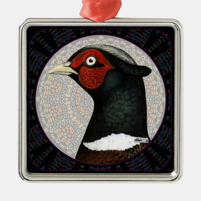 Ornamento De Metal Círculo Hepasant Ringneck (Frente)