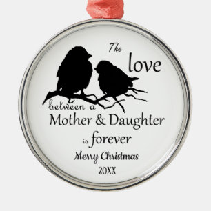 Ornamento De Metal Citação da Filha da Mãe de Natal Datada Personaliz