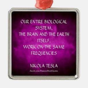 Ornamento De Metal Citação de Nikola Tesla - Mesmas Frequências