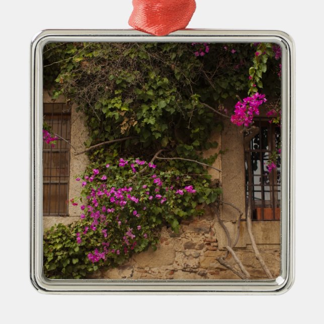 Ornamento De Metal Ciudad Monumental, edifícios cobertos de flores (Frente)