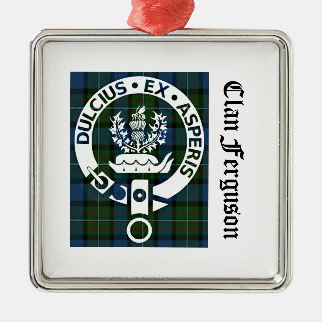 Ornamento De Metal Clan Ferguson Crest Tartan (Frente)