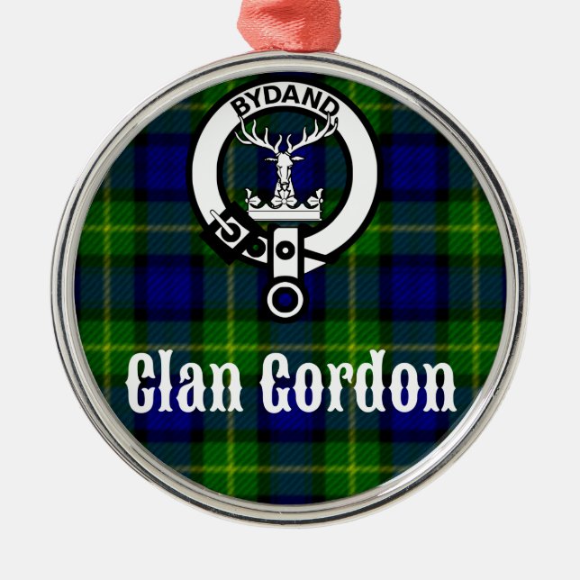 Ornamento De Metal Clan Gordon Tartan Crest (Frente)