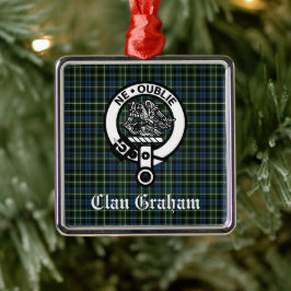 Ornamento De Metal Clan Graham Montrose Tartan & Crest Personalizados