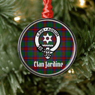 Ornamento De Metal Clan Jardine Crest Crachá E Tartan