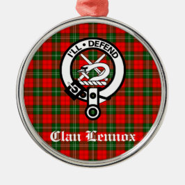 Ornamento De Metal Clan Lennox Crest Crachá & Tartan