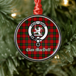 Ornamento De Metal Clan MacDuff Tartan e Crachá Crest escoceses