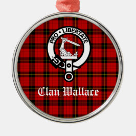 Ornamento De Metal Clan Wallace Crest Crachá e Tartan personalizados