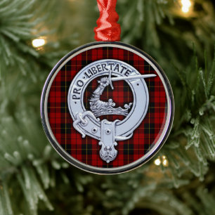 Ornamento De Metal Clan Wallace Crest & Tartan