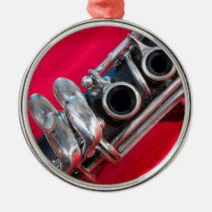 Ornamento De Metal Clarinet em Vermelho