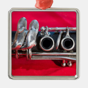 Ornamento De Metal Clarinet em Vermelho