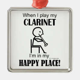 Ornamento De Metal Clarinet Happy Place