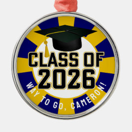 Ornamento De Metal Classe Letterman de Graduação 2026