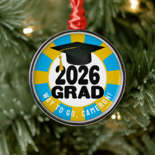 Ornamento De Metal Classe Negrito de Graduação 2026