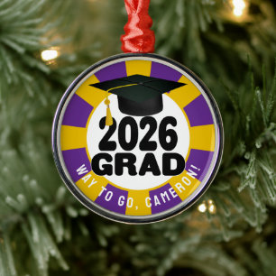Ornamento De Metal Classe Negrito de Graduação 2026