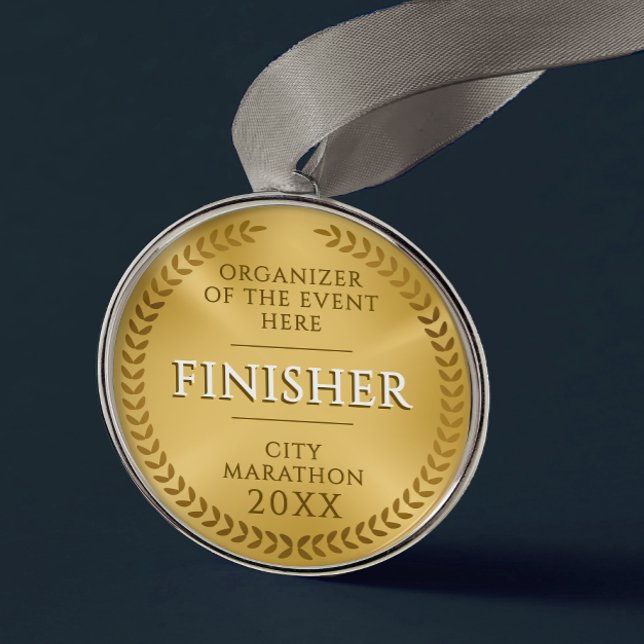 Ornamento De Metal Classical Gold Lawrel Finisher Sport Race Medal (Criador carregado)