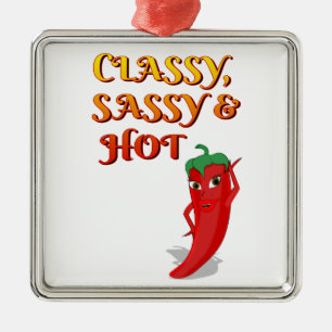 Ornamento De Metal Clássico Sassy E Pepper Diva