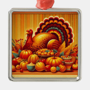 Ornamento De Metal Clássico/vintage Ação de Graças Turquia