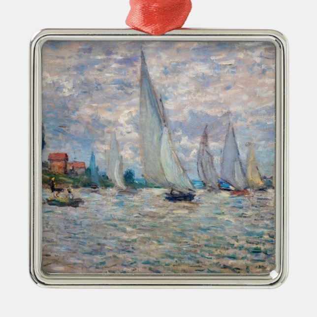 Ornamento De Metal Claude Monet - Boats Regatta na Argentina (Frente)