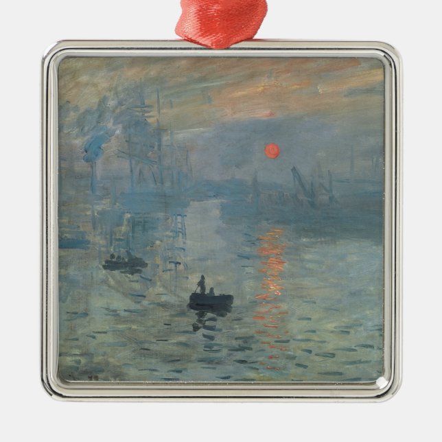 Ornamento De Metal Claude Monet Impression Sunrise Soleil Levant (Frente)