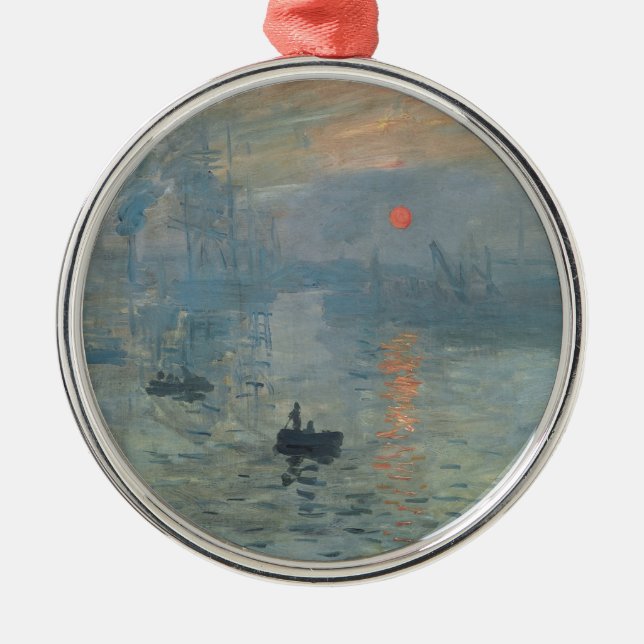 Ornamento De Metal Claude Monet Impression Sunrise Soleil Levant (Frente)
