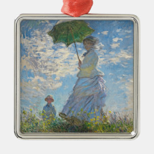 Ornamento De Metal Claude Monet   Mulher com Parasol