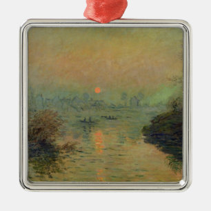 Ornamento De Metal Claude Monet Sun que ajusta-se sobre o Seine