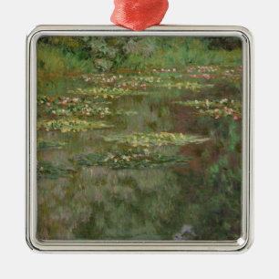 Ornamento De Metal Claude Monet Waterlilies ou a lagoa do lírio de