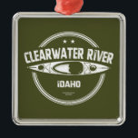Ornamento De Metal Clearwater River Idaho Kayaking<br><div class="desc">O rio Clearwater do Meio Fork,  em Idaho,  inclui os rios Lochsa e Selway e parte da rota de exploração de Lewis e Clark ao longo do rio Lochsa.</div>