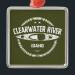 Ornamento De Metal Clearwater River Idaho Kayaking<br><div class="desc">O rio Clearwater do Meio Fork,  em Idaho,  inclui os rios Lochsa e Selway e parte da rota de exploração de Lewis e Clark ao longo do rio Lochsa.</div>
