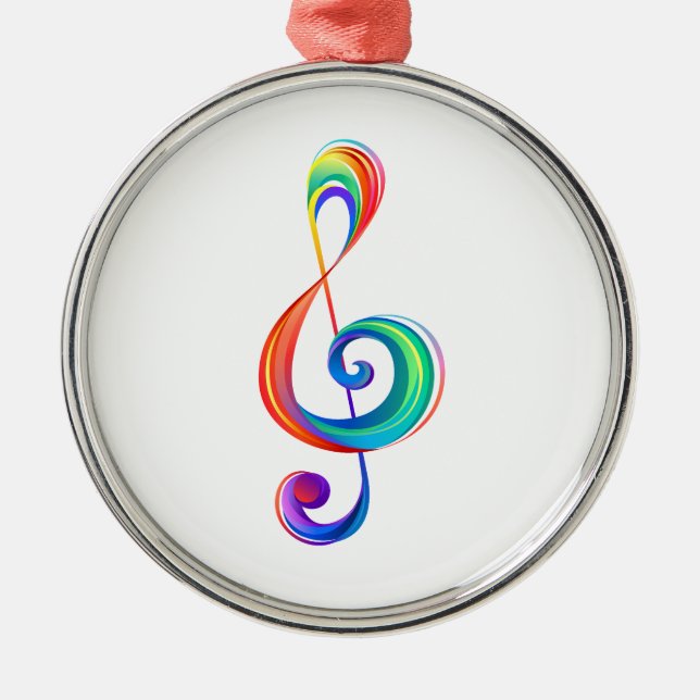 Ornamento De Metal Clef (trecho de arco-íris) (Frente)