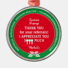Ornamento De Metal Cliente Realtor Personalizado Obrigado Natal